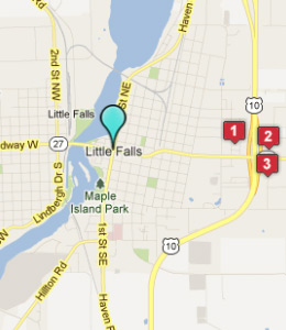 Map of Little Falls, IN hotels