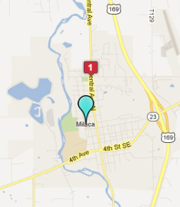 Map of Milaca, IN hotels