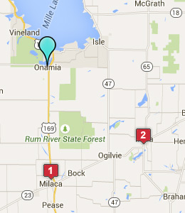 Map of Onamia, IN hotels