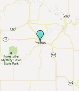 Map of Preston, IN hotels