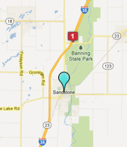 Map of Sandstone, IN hotels
