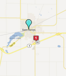 Map of St James, IN hotels