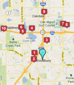 Map of Woodbury, IN hotels