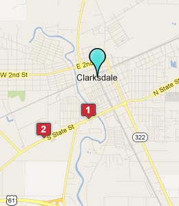 Map of Clarksdale, MS hotels