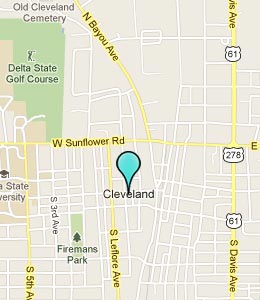 Map of Cleveland, MS hotels