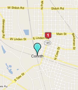 Map of Corinth, MS hotels