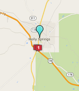 Map of Holly Springs, MS hotels