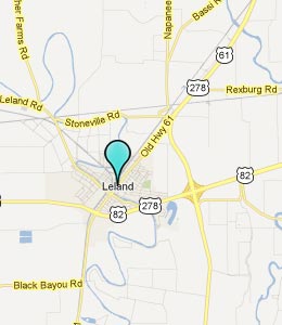 Map of Leland, MS hotels