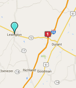 Map of Lexington, MS hotels