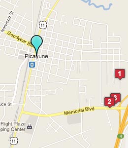 Map of Picayune, MS hotels