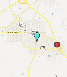 Map of Bowling Green, IN hotels