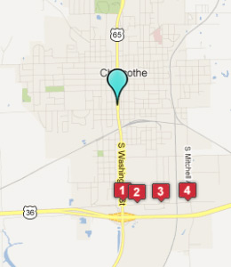 Map of Chillicothe, IN hotels