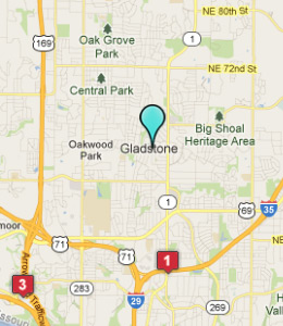 Map of Gladstone, IN hotels