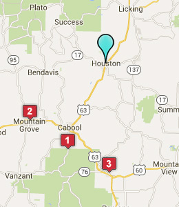 Map of Houston, IN hotels
