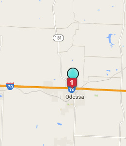 Map of Odessa, IN hotels