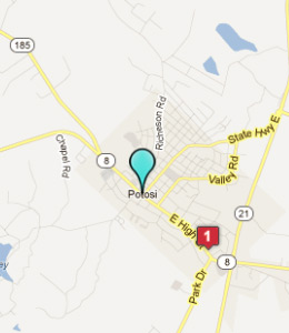 Map of Potosi, IN hotels