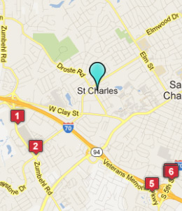 Map of St Charles, IN hotels