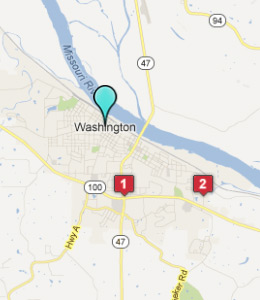 Map of Washington, IN hotels