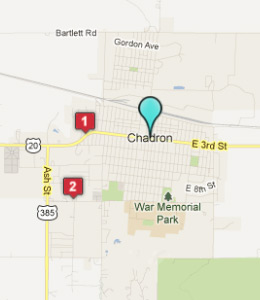 Map of Chadron, IN hotels