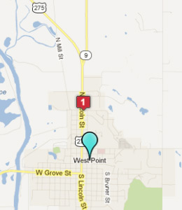 Map of West Point, IN hotels