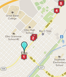 Map of Elko, NV hotels
