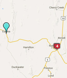 Map of Eureka, NV hotels