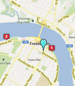 Map of Fredericton, NB hotels