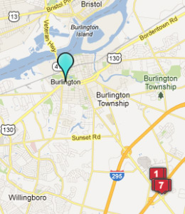 Map of Burlington, IN hotels