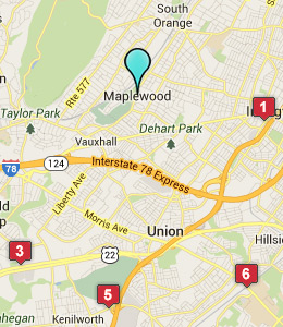 Map of Maplewood, NJ hotels