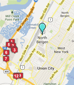 Map of North Bergen, NJ hotels