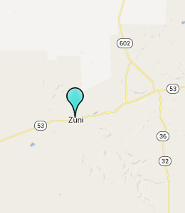 Map of Zuni Pueblo, NM hotels