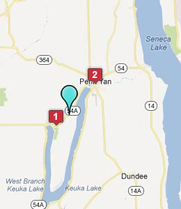 Map of Bluff Point, NY hotels