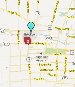 Map of Brockport, NY hotels
