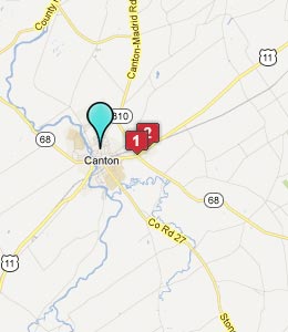 Map of Canton, NY hotels