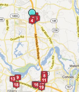 Map of Clifton Park, NY hotels