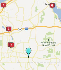 Map of Clymer, NY hotels