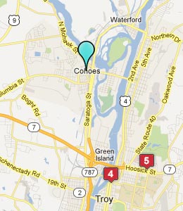 Map of Cohoes, NY hotels