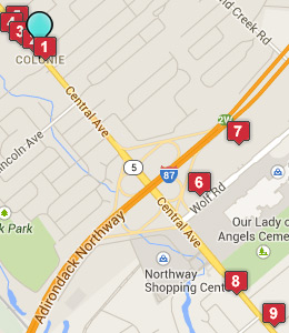 Map of Colonie, NY hotels