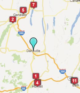 Map of Dansville, NY hotels