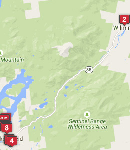 Map of Elizabethtown, NY hotels