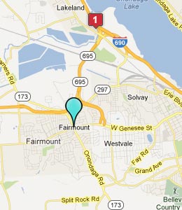 Map of Fairmount, NY hotels