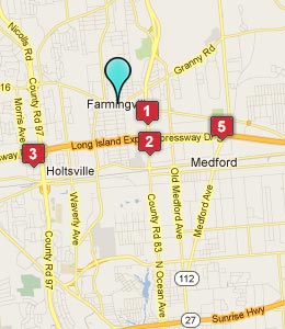 Map of Farmingville, NY hotels