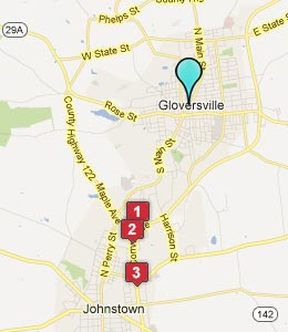 Map of Gloversville, NY hotels