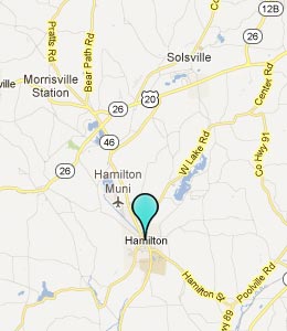 Map of Hamilton, NY hotels