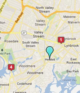 Map of Hewlett, NY hotels
