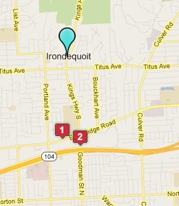 Map of Irondequoit, NY hotels