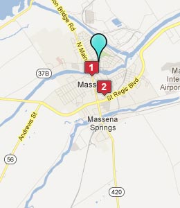 Map of Massena, NY hotels