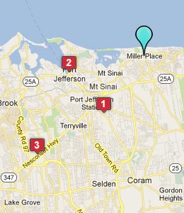 Map of Miller Place, NY hotels