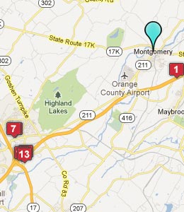 Map of Montgomery, NY hotels
