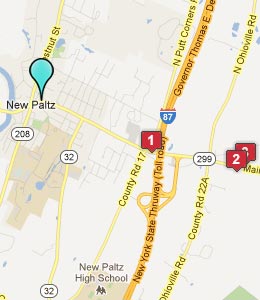 Map of New Paltz, NY hotels